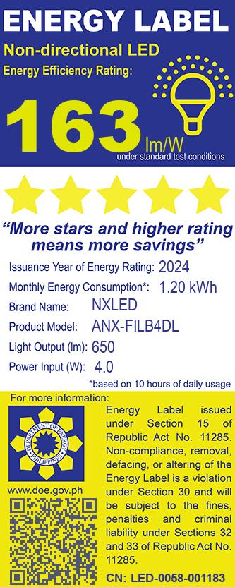 Nxled Filament Bulb (ANX-FILB4DL)