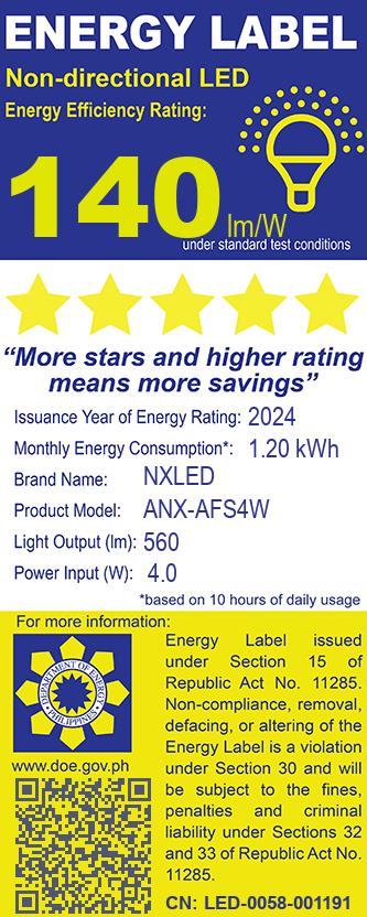 NxLed Filament Bulb - 4W (ANX-AFS4W)