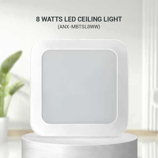 NXLED 8W Square LED Ceiling Light w/Photo Sensor (ANX-MBTSCL8WW)