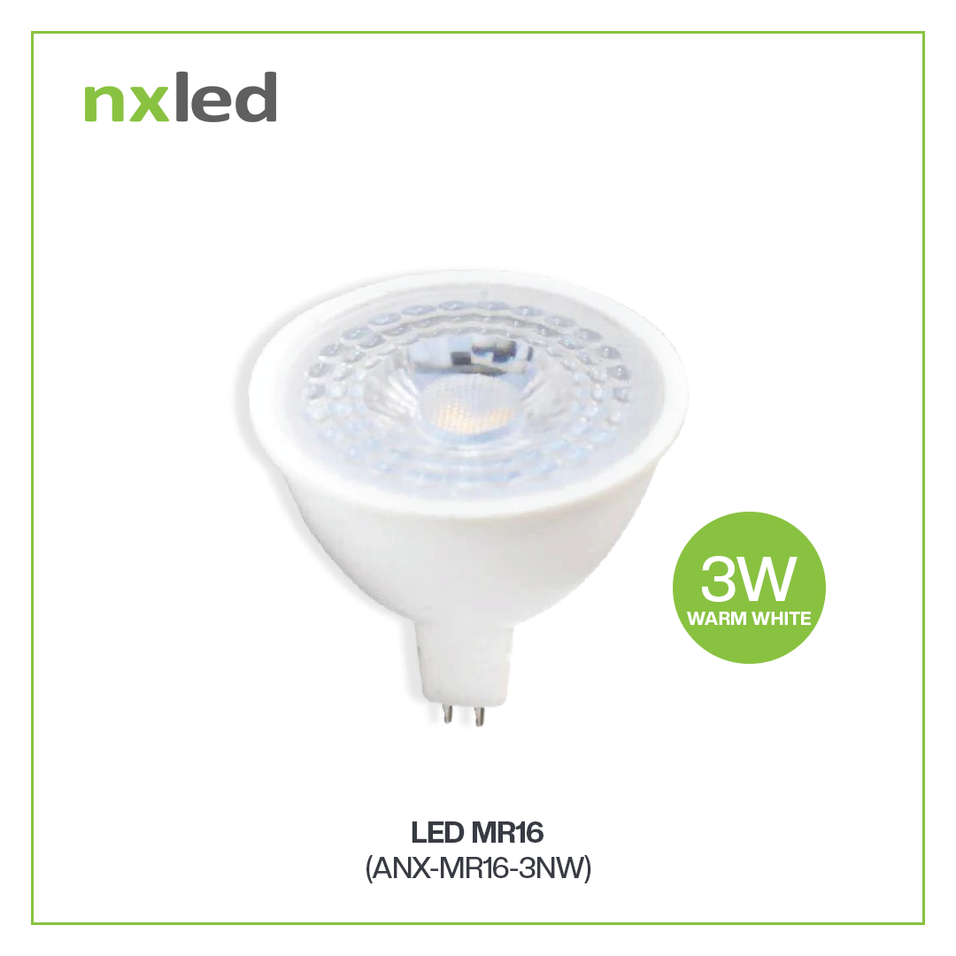 NxLed LED MR16 (Narrow Spot) - Warm White 3W (ANX-MR16-3NW)
