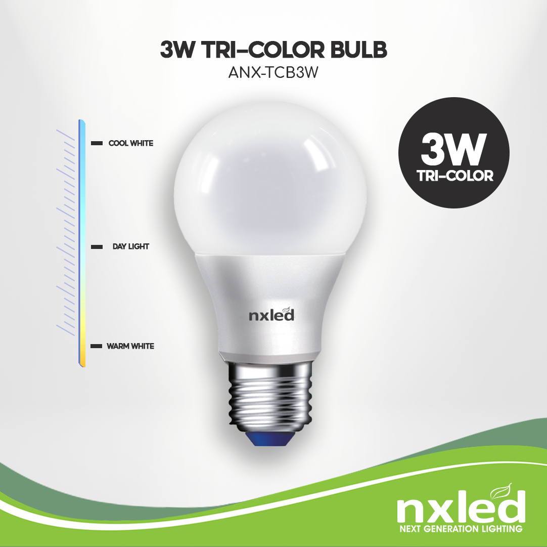 Nxled 3W LED Tri-Color Bulb (ANX-TCB3W)