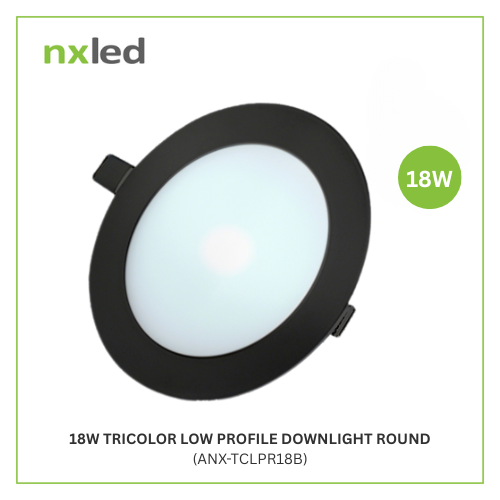 NxLed Tricolor Low Profile Downlight - 18W (ANX-TCLPR18B)