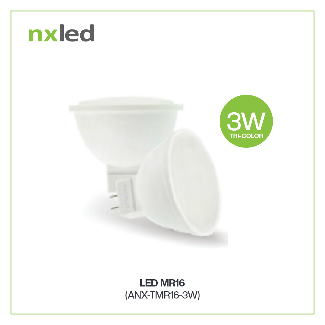 Nxled Tri-Color LED MR16 (Flood) 3W/5W/7W