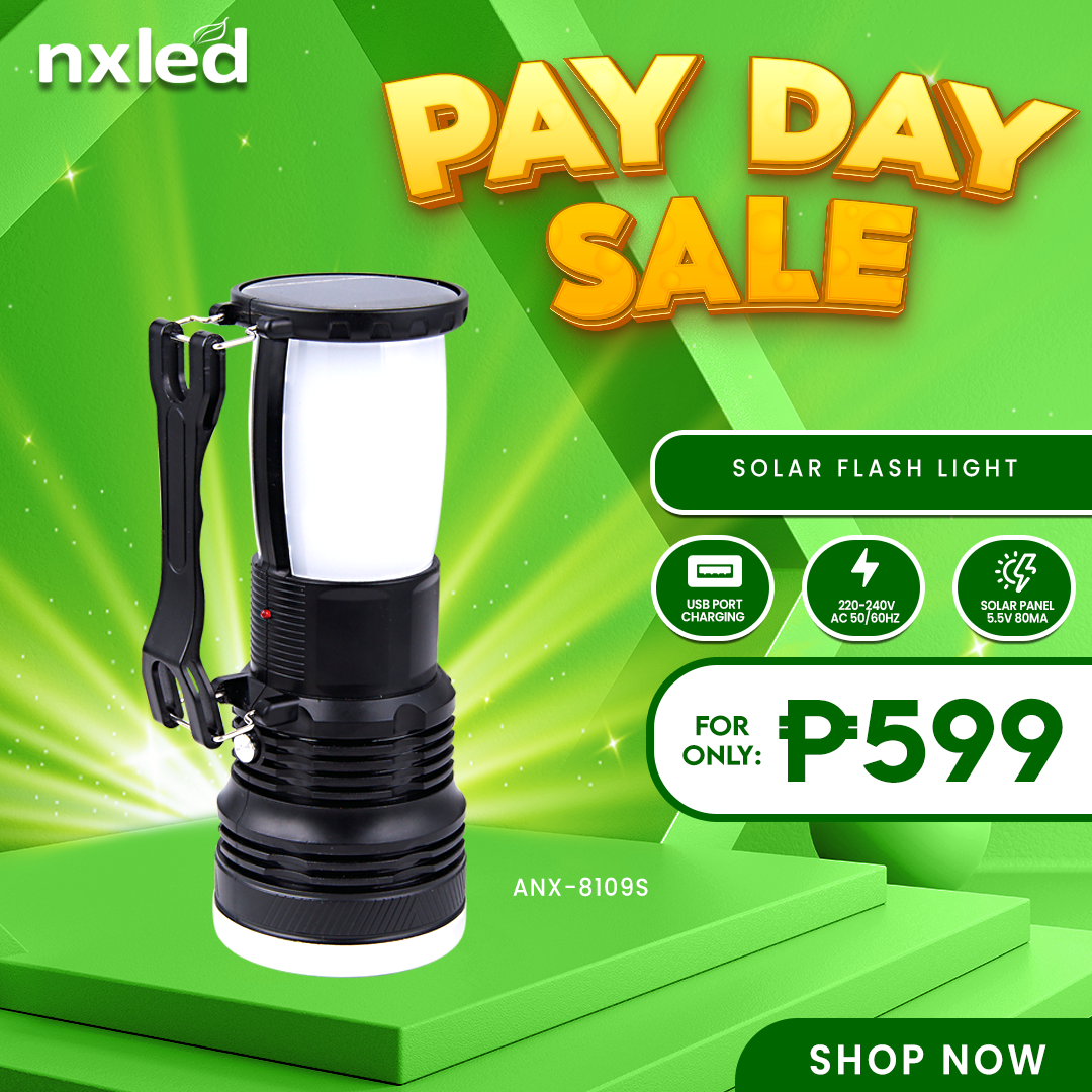 NxLed Solar Rechargeable Flashlight (ANX-8109S)