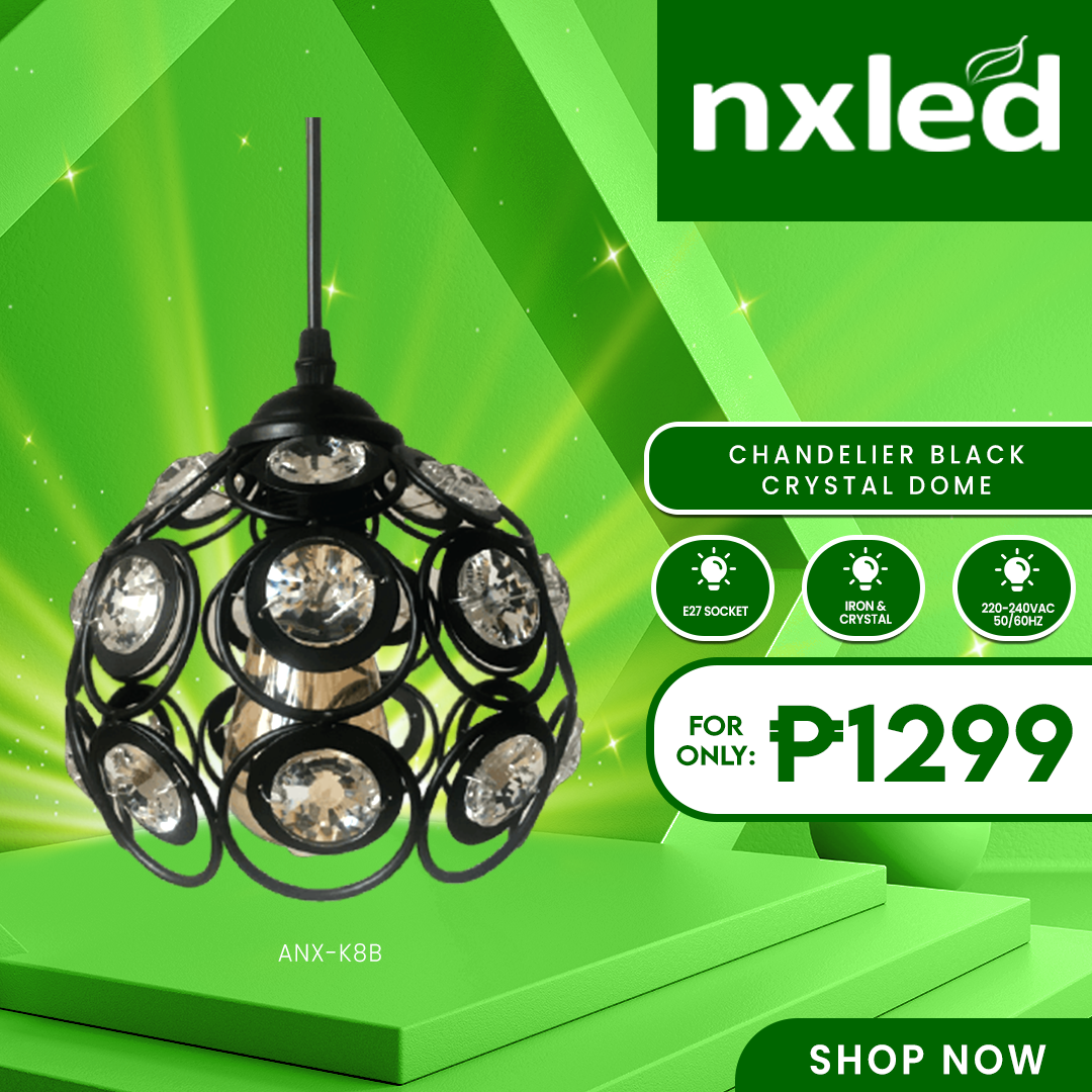 Nxled Chandelier Black Crystal Dome (ANX-K8B)