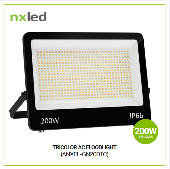 Nxled Tricolor AC Floodlight 200w (ANXFL-GN200T)