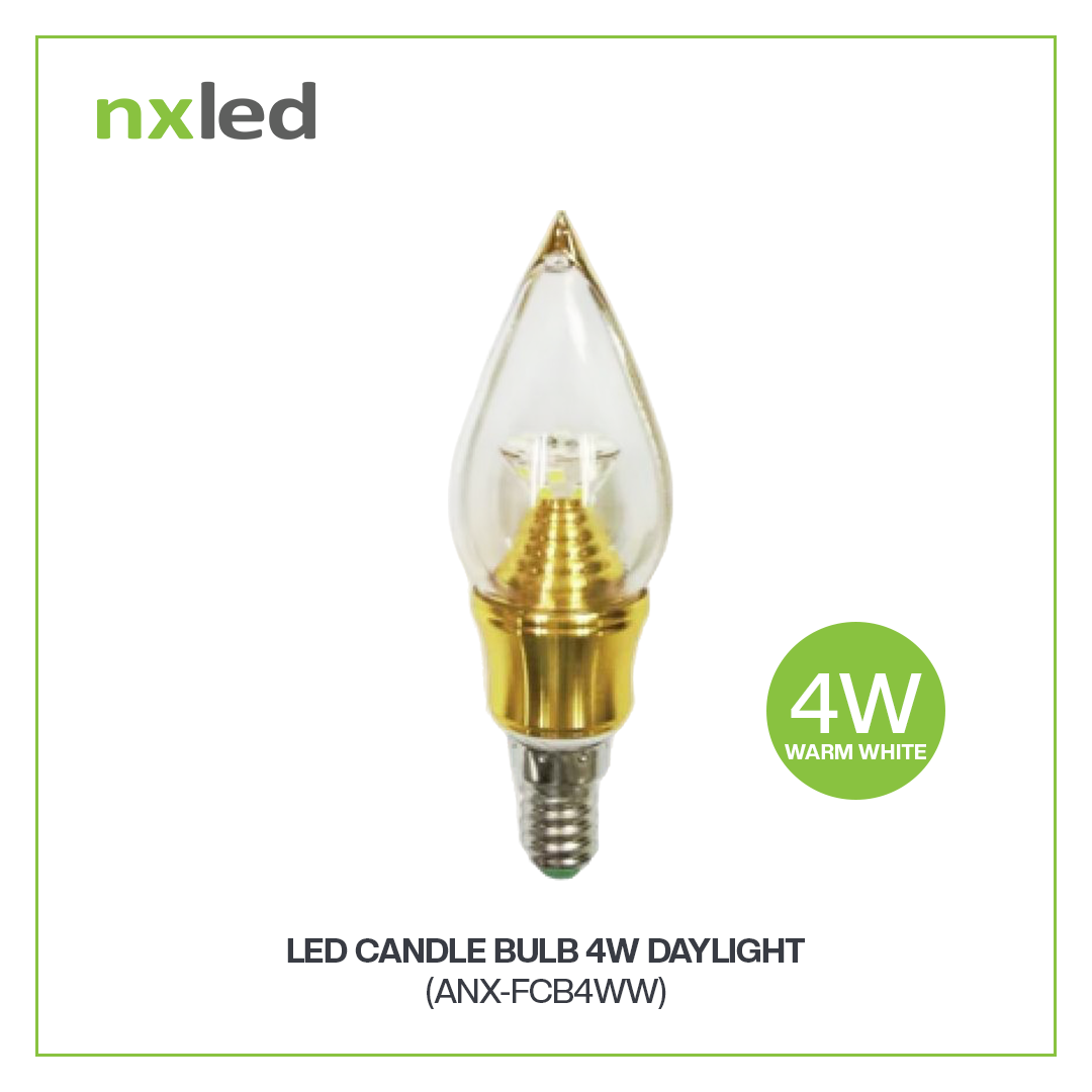 CLEARANCE SALE: 6PCS FOR P100 NxLed Candle Bulb - 4W Daylight/Warm White (ANX-FCB4DL) / (ANX-FCB4WW)