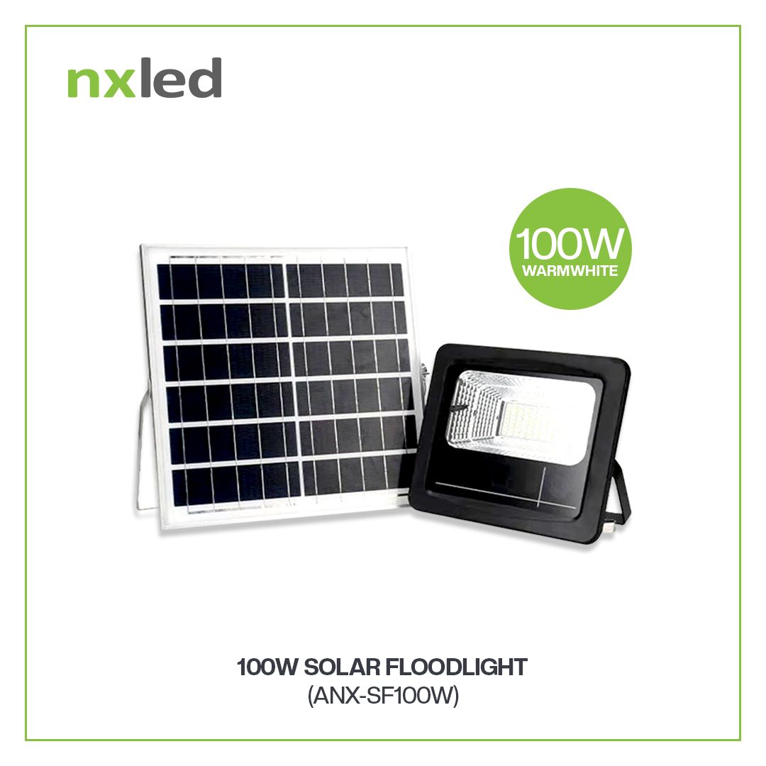 Nxled Solar Floodlight 60W/100W/200W Warm White IP65 Weather Proof