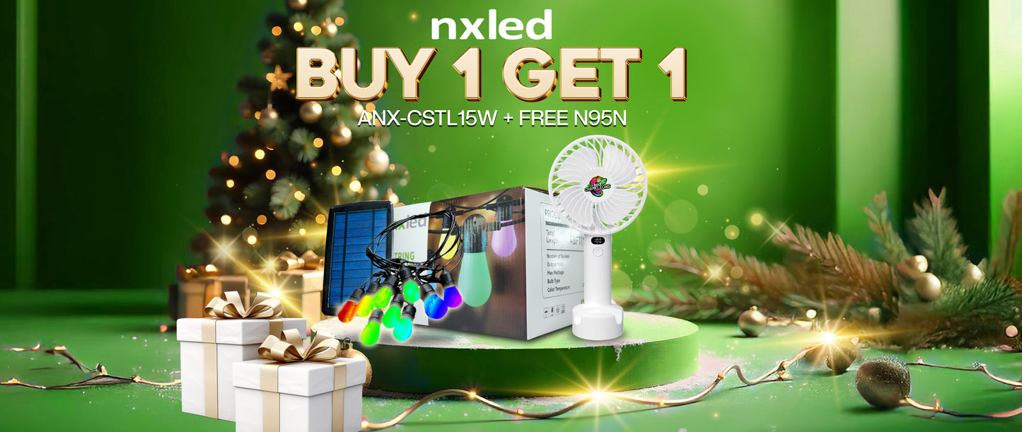 BUY1 GET 1 : P2,999 BUY STRING LIGHT (RGB) GET 1 NXLED DIGITAL FAN