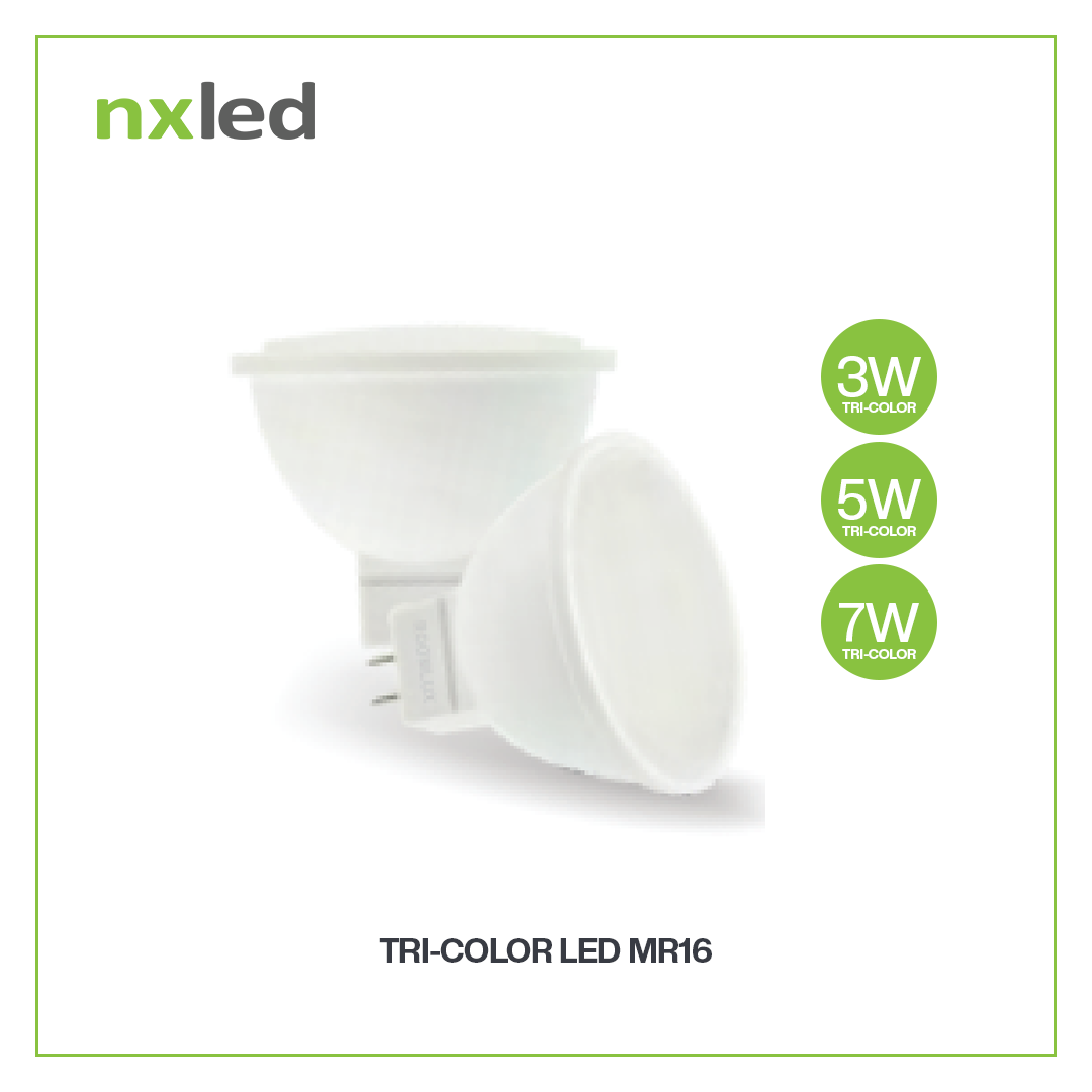Nxled Tri-Color LED MR16 (Flood) 3W/5W/7W