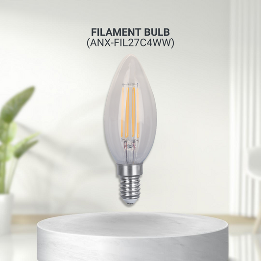 Nxled 4W LED Filament Candle Bulb (ANX-FIL27C4WW)