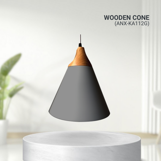 Nxled Chandelier Gray Wooden Cone (ANX-KA112G)