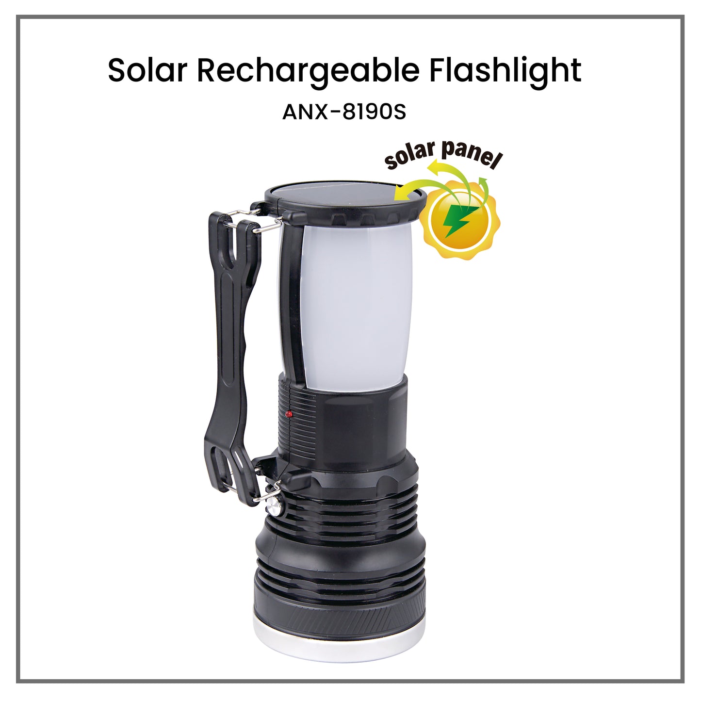 Nxled Solar Rechargeable Flashlight (ANX-8109S)