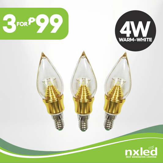 3 FOR 99: NXLED Candle Bulb 4W (ANX-FCB4WW)