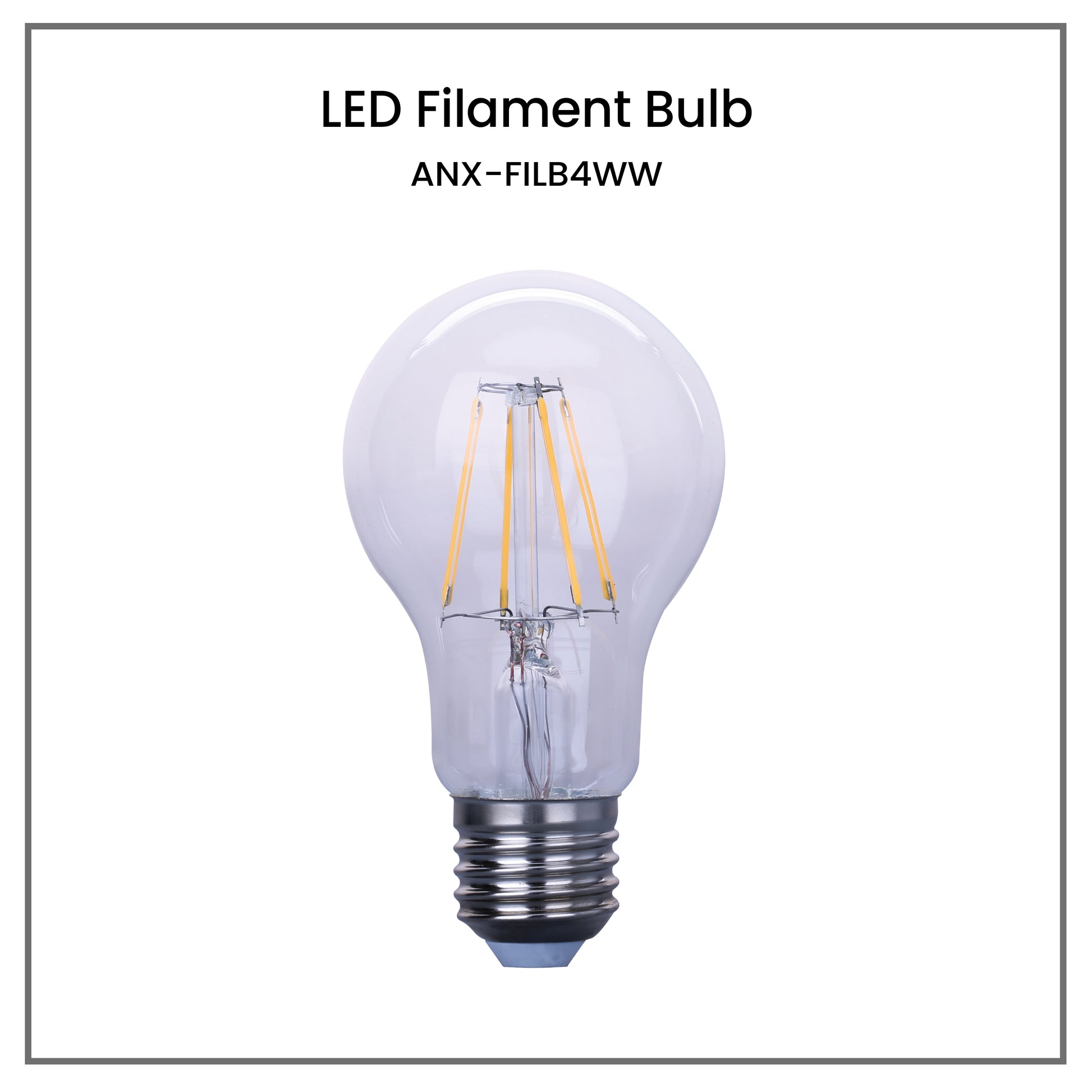 NxLedNxled Filament Bulb (ANX-FILB4WW)
Key Features:
Nxled Filament Bulb (ANX-FILB4WW)


4W, 3000K, Warm White, 340 lumens
E27, 60x108mm, 25,000HRS
220-240VAC 50/60Hz
BulbsNXLED