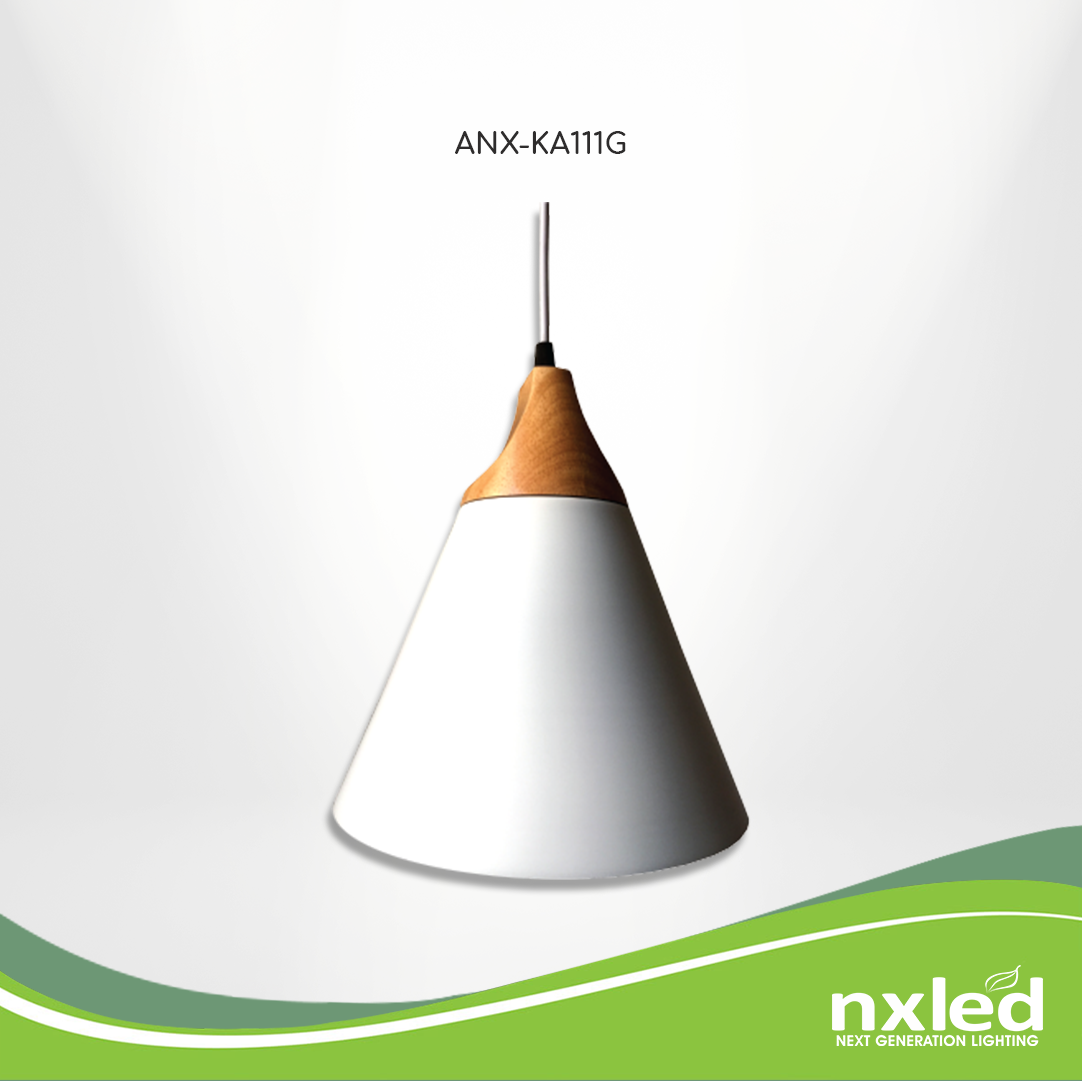 Wooden Cone Pendant Light (ANX-KA112W)