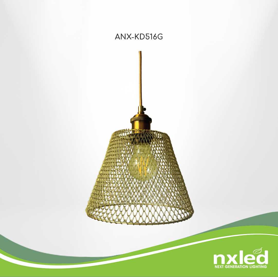 ANX-KD516G Gold Mesh Pendant Light – E27