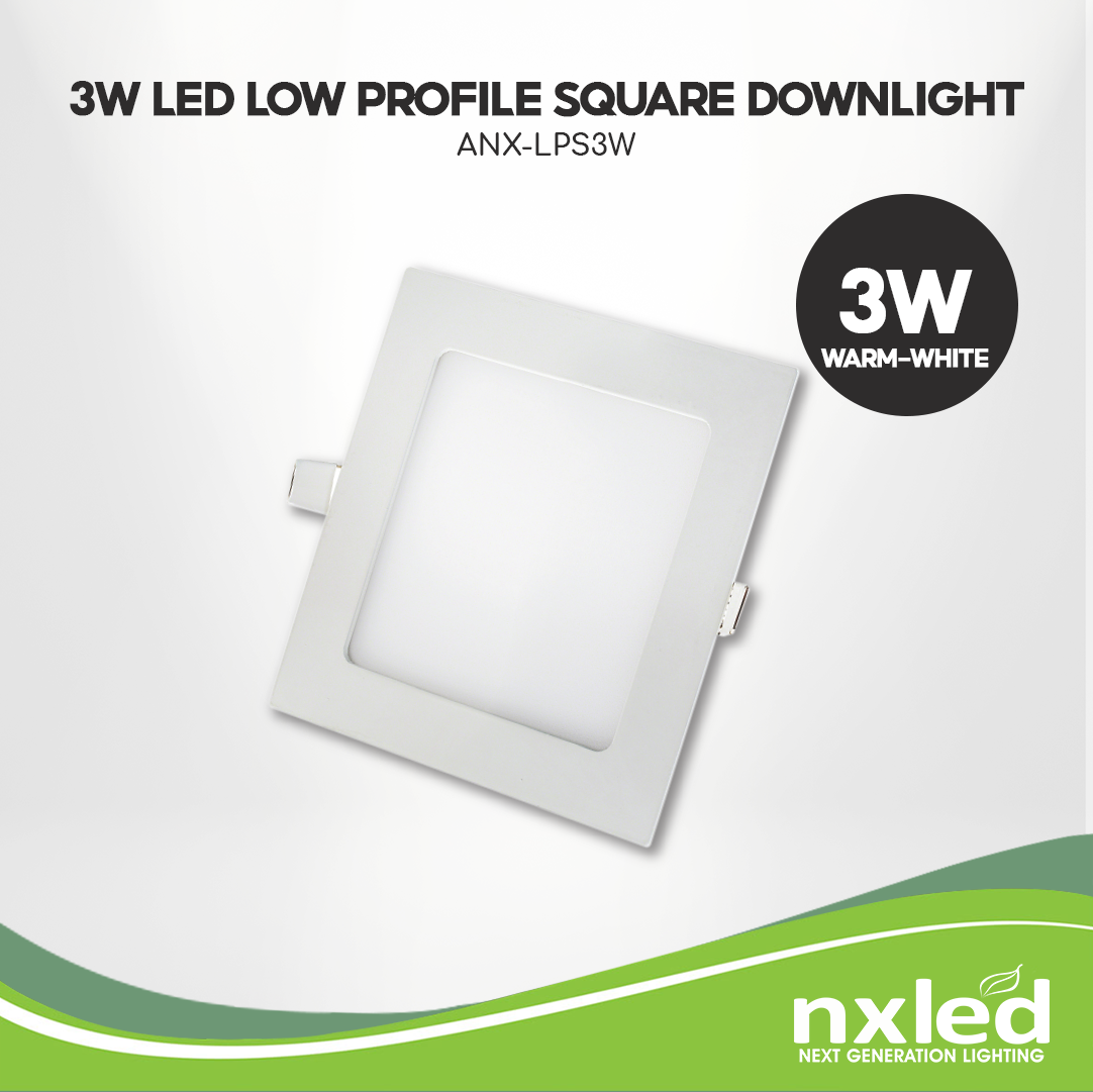 NxLedNxled 3W LED Low Profile Downlight (ANX-LPS3W)
Key Features:
Nxled 3W LED Low Profile Downlight (ANX-LPS3W)


3W, 3000K, Warm White,
Square
120 lumens
85x85mm, 30,000HRS
220-240VAC 50/60Hz
downlightsNXLED