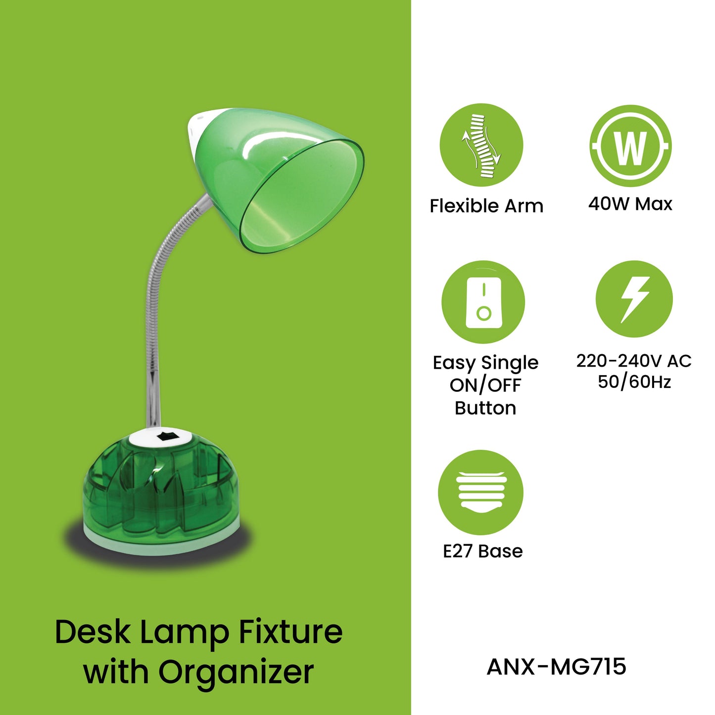 Nxled Desk Lamp Fixture With Organizer (ANX-MG715)