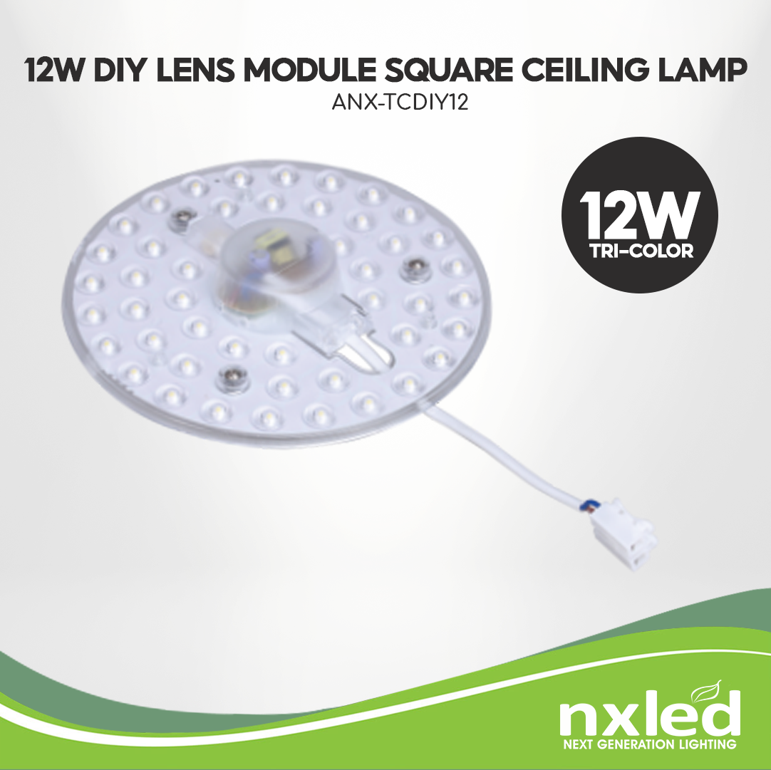 Nxled 12W Tri-Color DIY Lens Module Square Ceiling Lamp (ANX-TCDIY12)