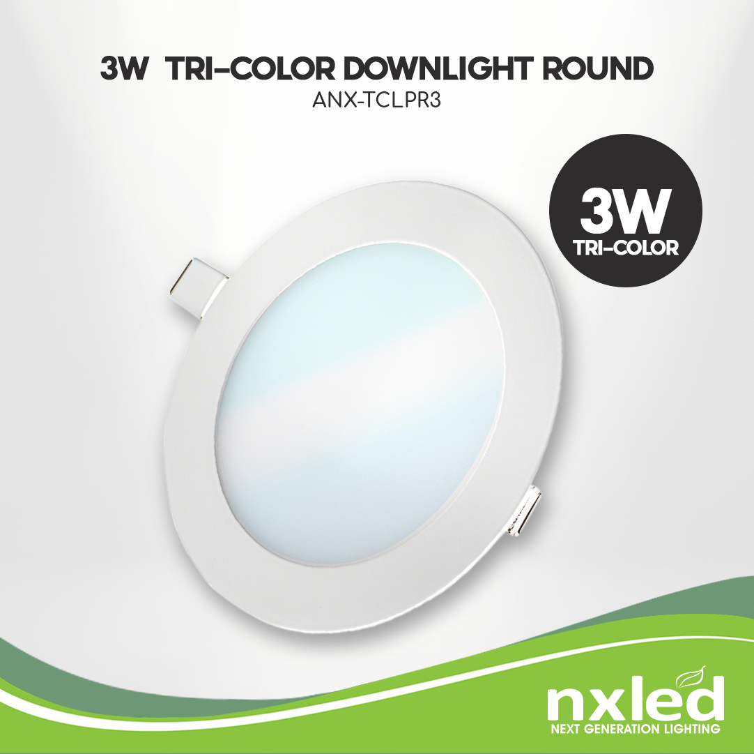 Nxled 3W Tri-Color Low Profile Downlight Round (ANX-TCLPR3)