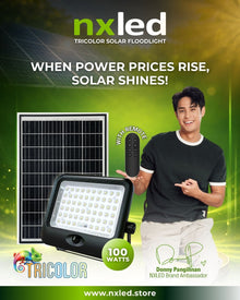 NxLed Solar Floodlight with Battery Indicator - 100W RGB (ANX-SF100RGB)