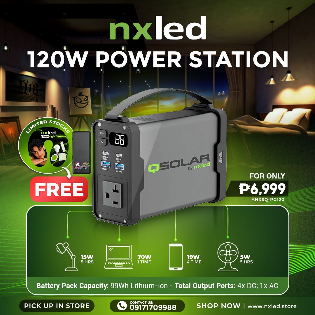 NxLed QSOLAR Power Station 120W (ANXSQ-PG120) with free powerbank APB-AN20K