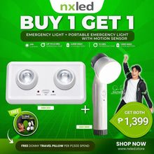 B1G1 : Nxled Emergency Light (ANX-222) + NxLed Portable Emergency Light with Motion Sensor (ANX-3800)