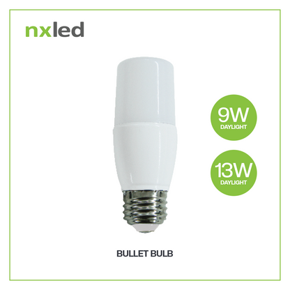 NxLed Bullet Bulb 9W / 13W Daylight 6500K | Energy Saving E27 LED Bulb