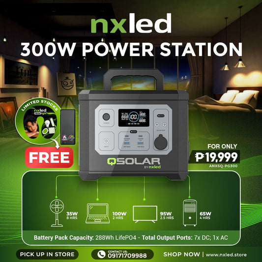 NxLed QSOLAR Power Station 300W (ANXSQ-PG300) with free powerbank APB-AN20K