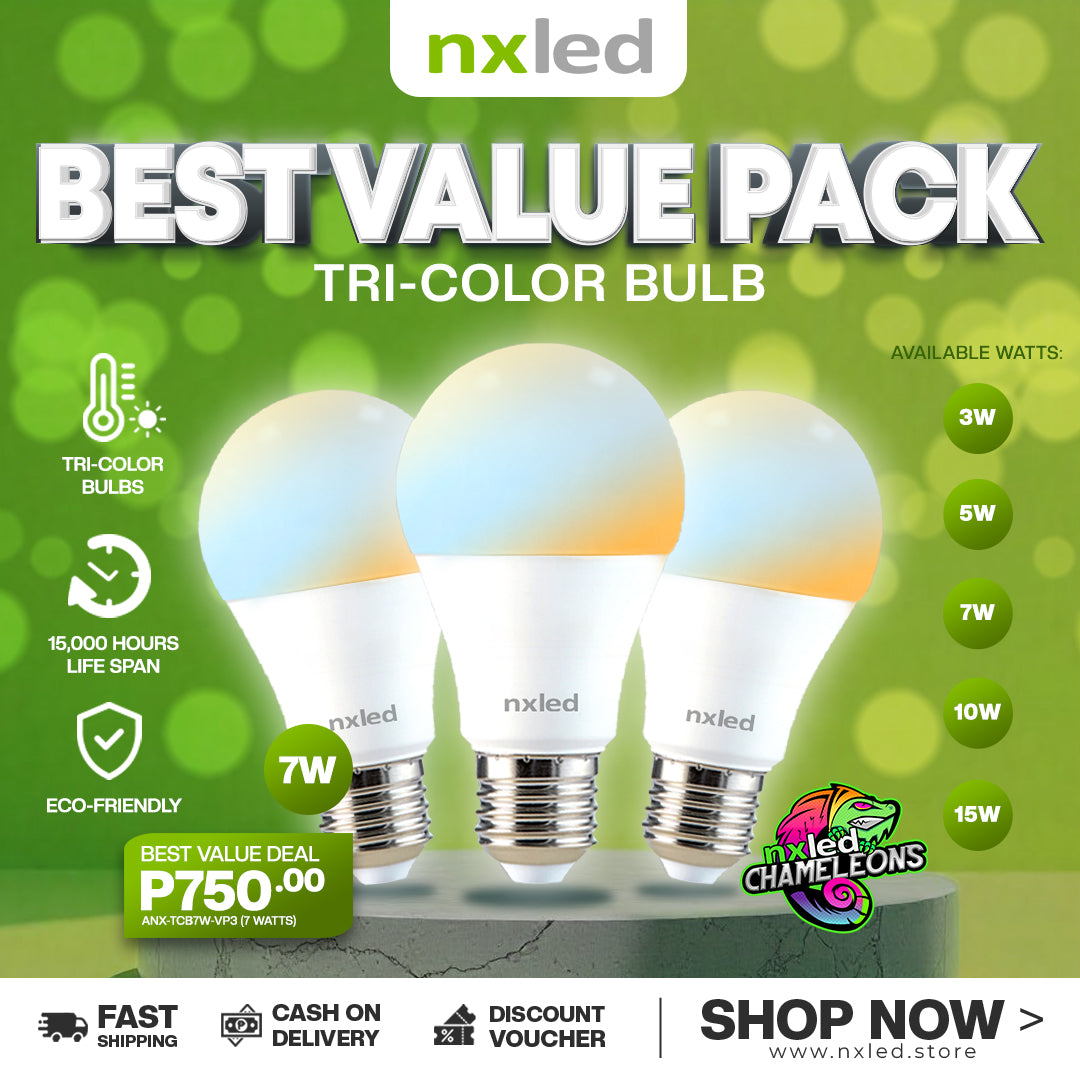 NXLED  7W TRICOLOR VALUE PACK ( 3PCS) (  ANX-TCB7W-VP3 )