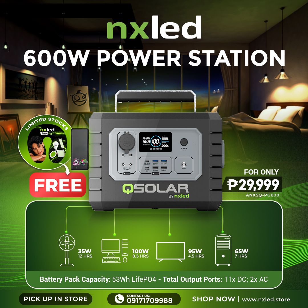 NxLed QSOLAR Power Station 600W (ANXSQ-PG600) with free powerbank APB-AN20K