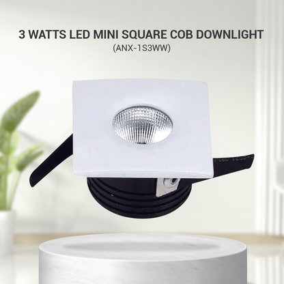NxLed LED Mini Square COB Downlight 3W (ANX-1S3WW)