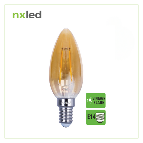 CLEARANCE SALE: NxLed Amber Filament Candle Bulb 4W (ANX-AFC4W14)