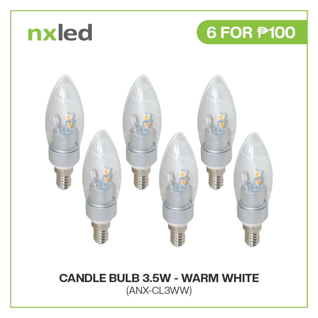 CLEARANCE SALE: 6PCS FOR P100 NxLed Candle Bulb 3.5W (ANX-CL3WW)