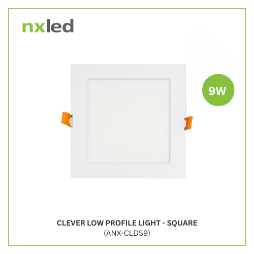 NxLed Clever Low Profile Light - Square 9W (ANX-CLDS9)