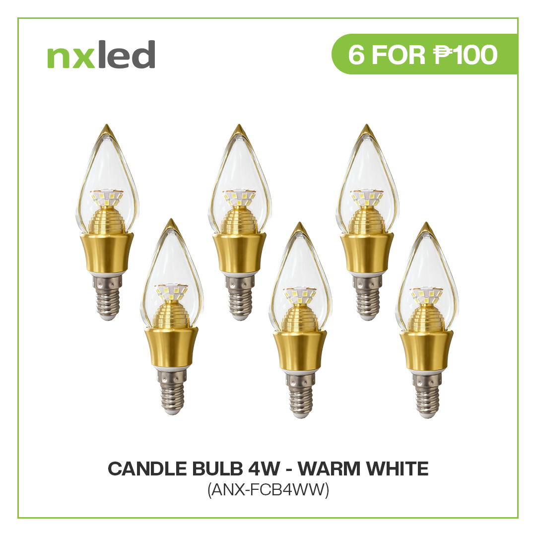 CLEARANCE SALE: 6PCS FOR P100 NxLed Candle Bulb - 4W Daylight/Warm White (ANX-FCB4DL) / (ANX-FCB4WW)
