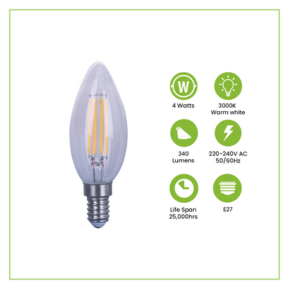 NxLed Filament Bulb - Warm White 4W (ANX-FIL27C4WW)