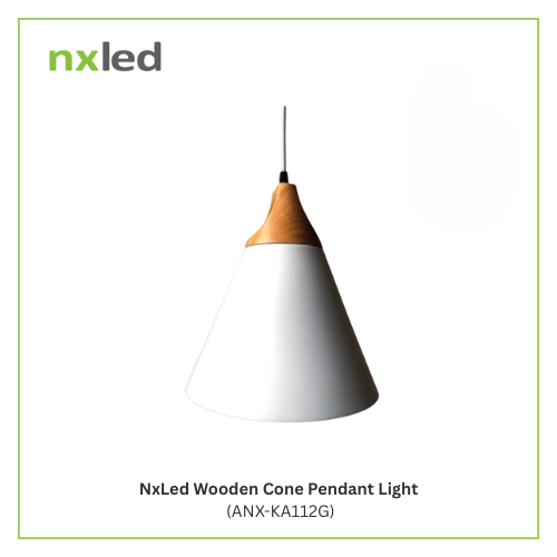 NxLed Wooden Cone Pendant Light (ANX-KA112G)