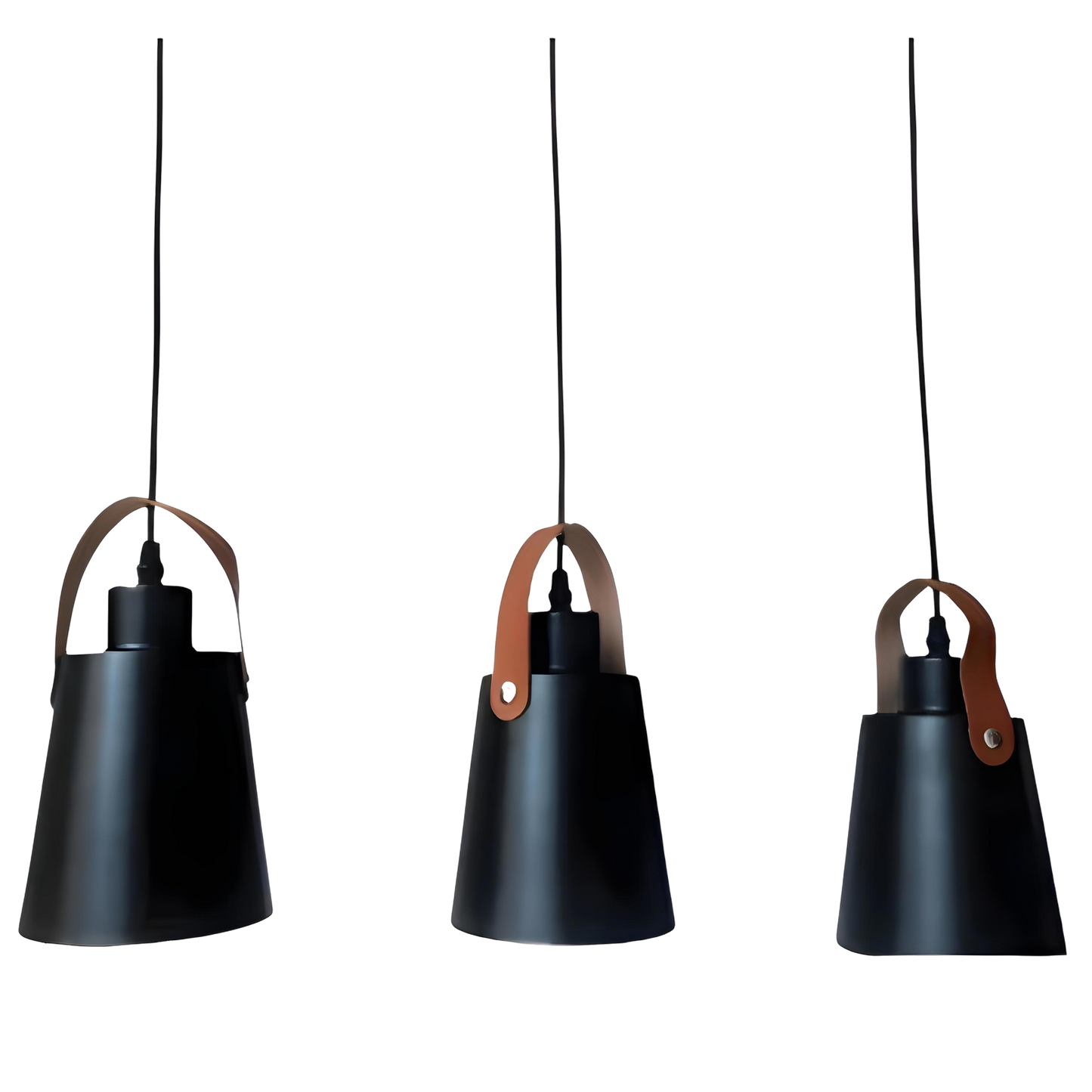 ANX–KN13–3 Iron && Leather Pendant Light – Set of 3