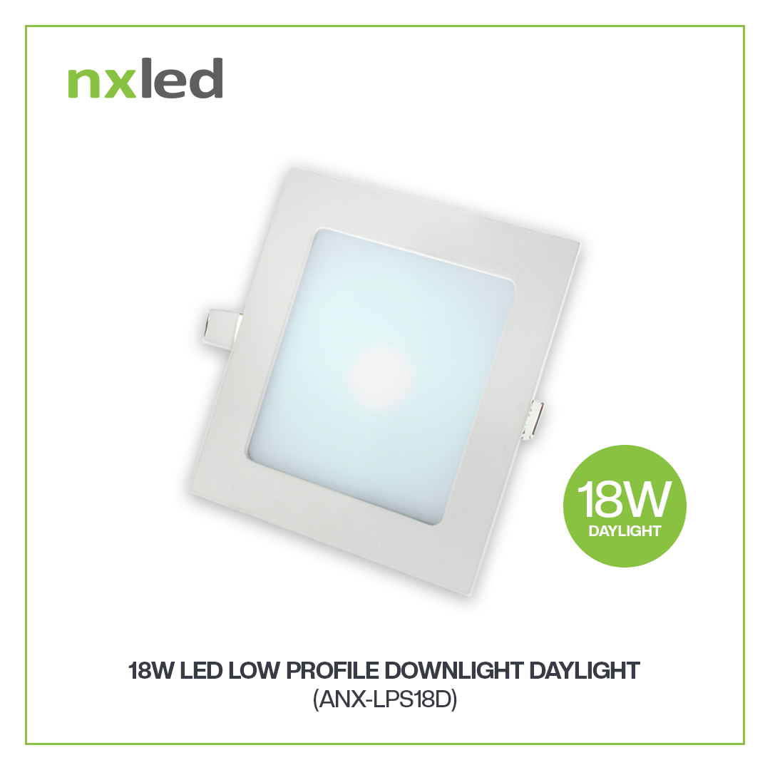 NxLed Square LED Low Profile Downlight 18W White (ANX-LPS18D) / (ANX-LPS18W)