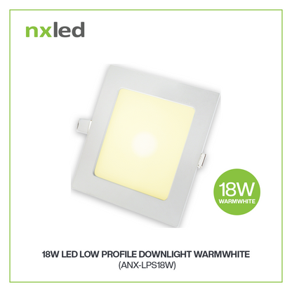 NxLed Square LED Low Profile Downlight 18W White (ANX-LPS18D) / (ANX-LPS18W)