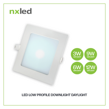 Nxled Square LED Low Profile Downlight 3W/6W/9W/12W (Daylight,Warm White)