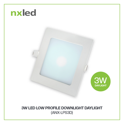 Nxled Square LED Low Profile Downlight 3W/6W/9W/12W (Daylight,Warm White)