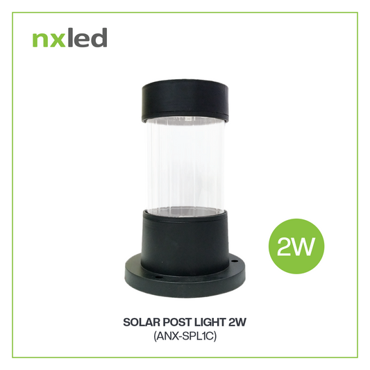 Nxled 2W Post Clear Design Solar Lamp 3000K Warm White