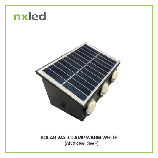 Nxled 6W Solar Wall Light 3000k Warm White IP65