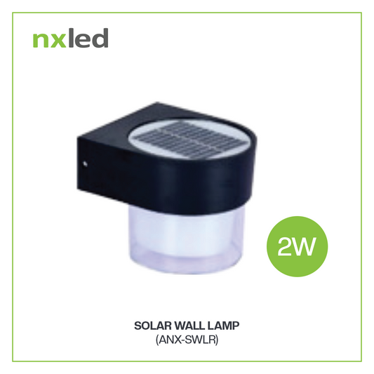 Nxled 2W Solar Wall Light IP65 (Round) 6500K Daylight/3000K Warm White