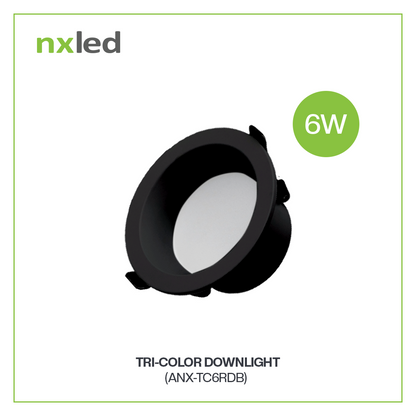 NxLed Tricolor Downlight 6W (ANX-TC6RDW) / (ANX-TC6RDB)