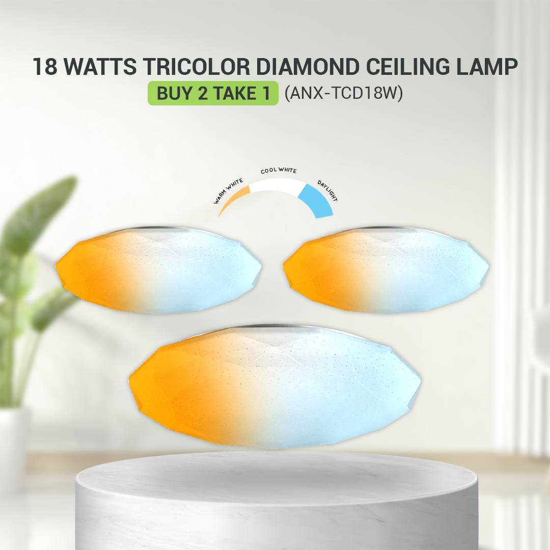 BUY 2 TAKE 1 Nxled Tri-color Decorative Ceiling Lamp (ANX-TCD18W)