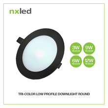 Nxled Round Tri-Color Low Profile Downlight 3W/6W/9W/12/18W (White/Black)